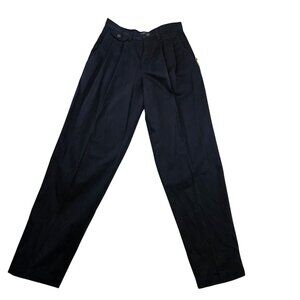 Vintage 90s Lee Casual Wrinkle Free Pants 4P Black Double Pleated Minimalist